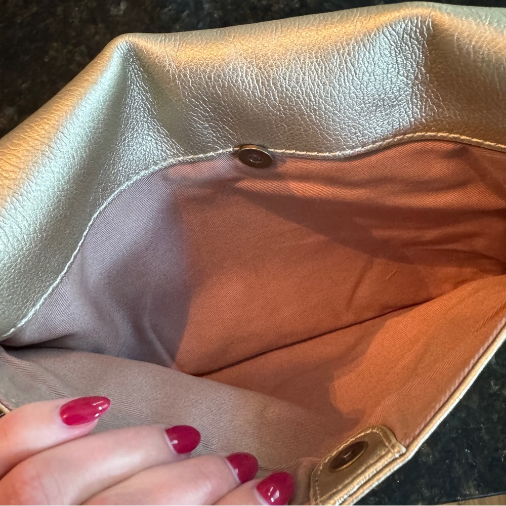 J. CREW Leather Envelope Convertible Purse with Chain Strap - Picture 10 of 10